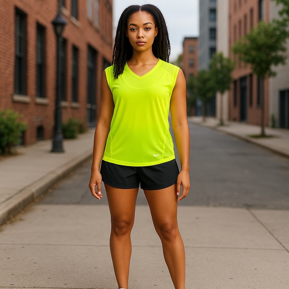 NIKE DRI-FIT NEON MESH SLEEVELESS RUNNING LIGHTWEIGHT ATHLETIC TOP• S/M